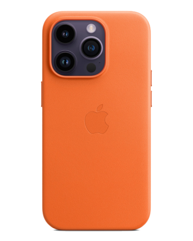 Чехол Apple iPhone 14 Pro Max Leather Case MagSafe No animation (Золотистая охра)