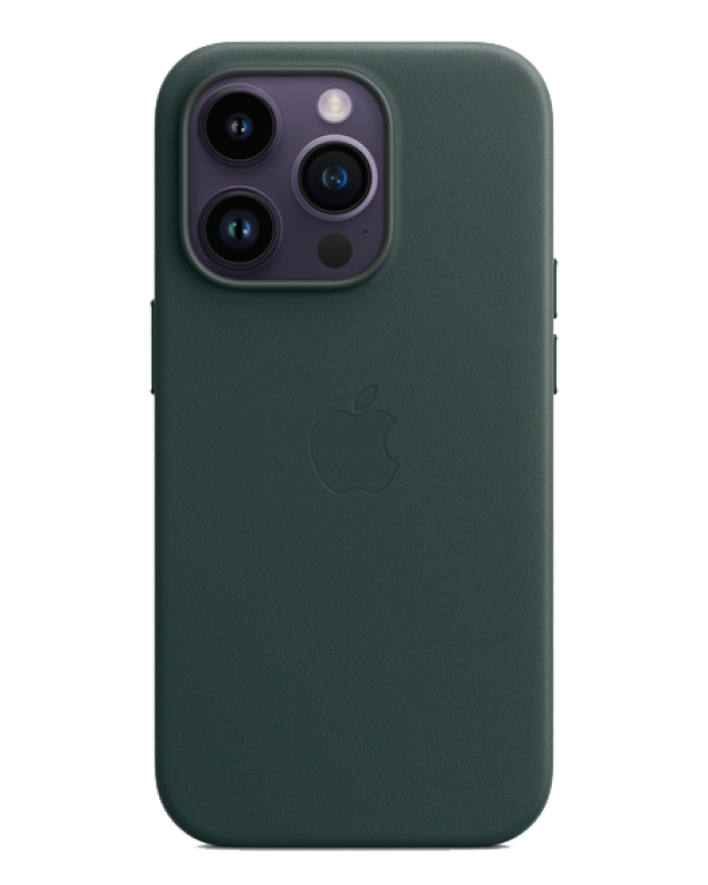 Чехол Apple iPhone 14 Pro Leather Case MagSafe (Зелёная секвойя)