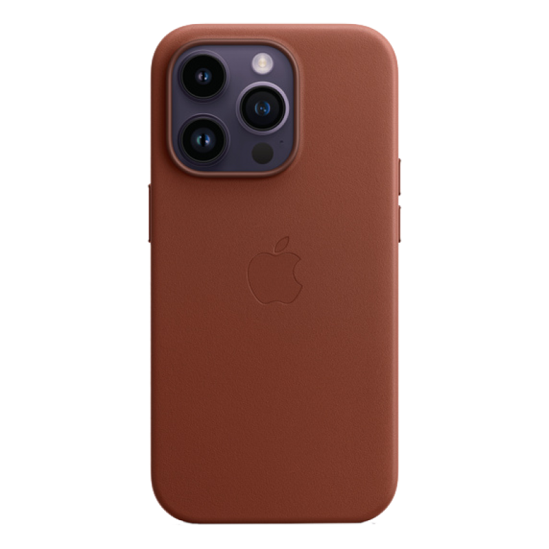 Чехол Apple iPhone 14 Pro Leather Case MagSafe Animation (Коричневый)