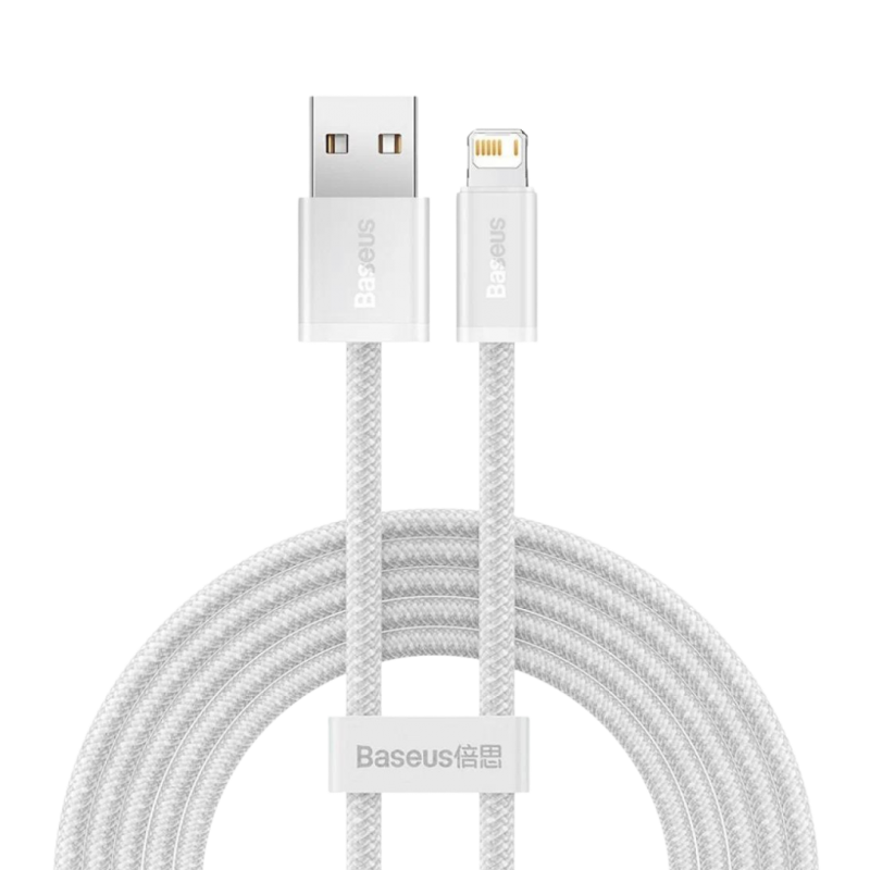 Кабель плетеный Baseus USB to Lightning 1m (White)