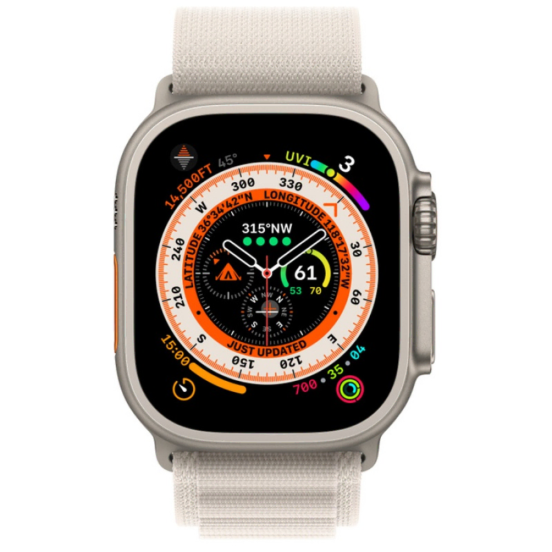 Apple Watch Series Ultra 49mm Titanium Case with Starlight Alpine Loop S