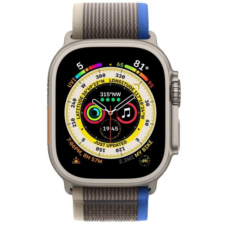 Apple Watch Series Ultra 49mm Titanium Case with Blue Trail Loop M/L
