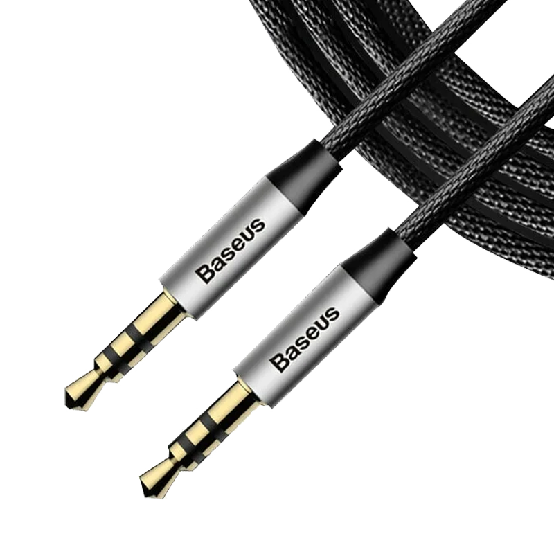 Кабель Baseus Yiven Audio Cable 3.5 male Audio M30 1M Silver+ Black
