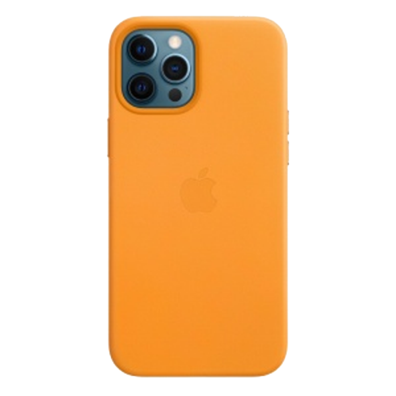 Чехол Apple iPhone 12 Pro Max Leather Case MagSafe (Золотой апельсин)