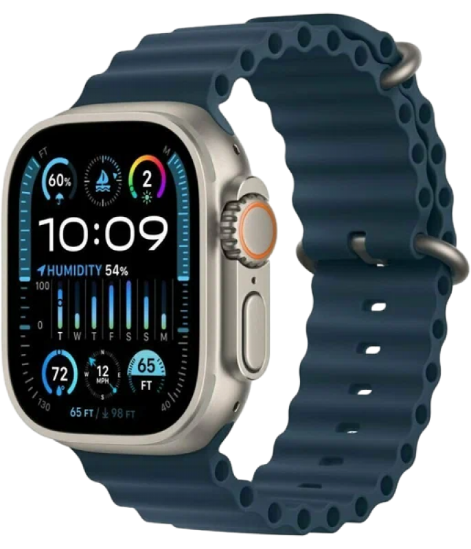 Apple Watch Series Ultra 2 49mm Titanium Case with Blue Ocean Band