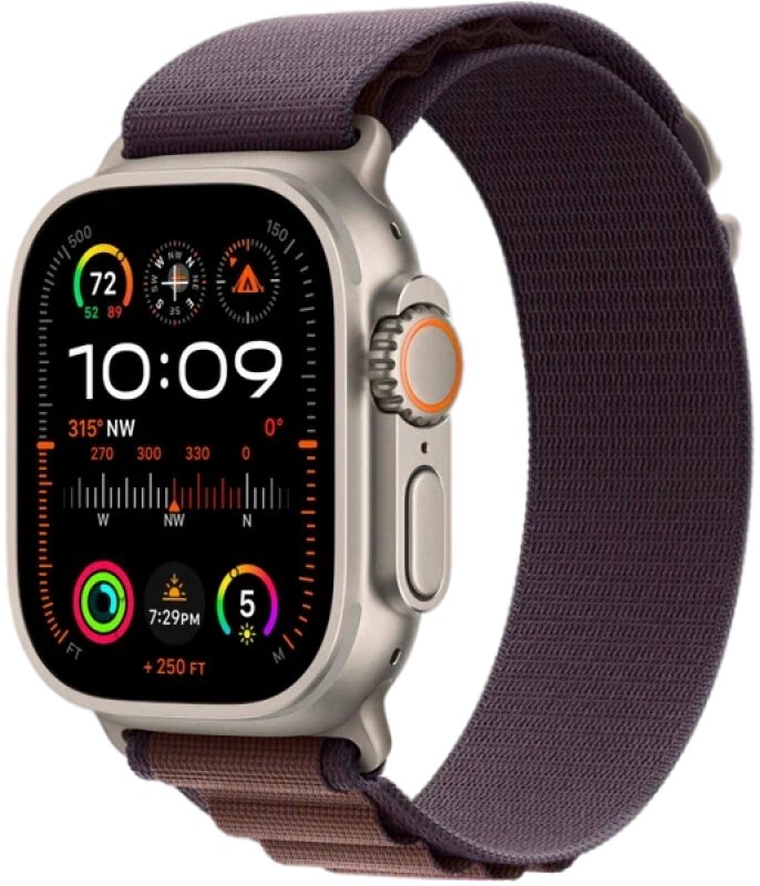 Apple Watch Series Ultra 2 49mm Titanium Case with Indigo Alpine Loop S