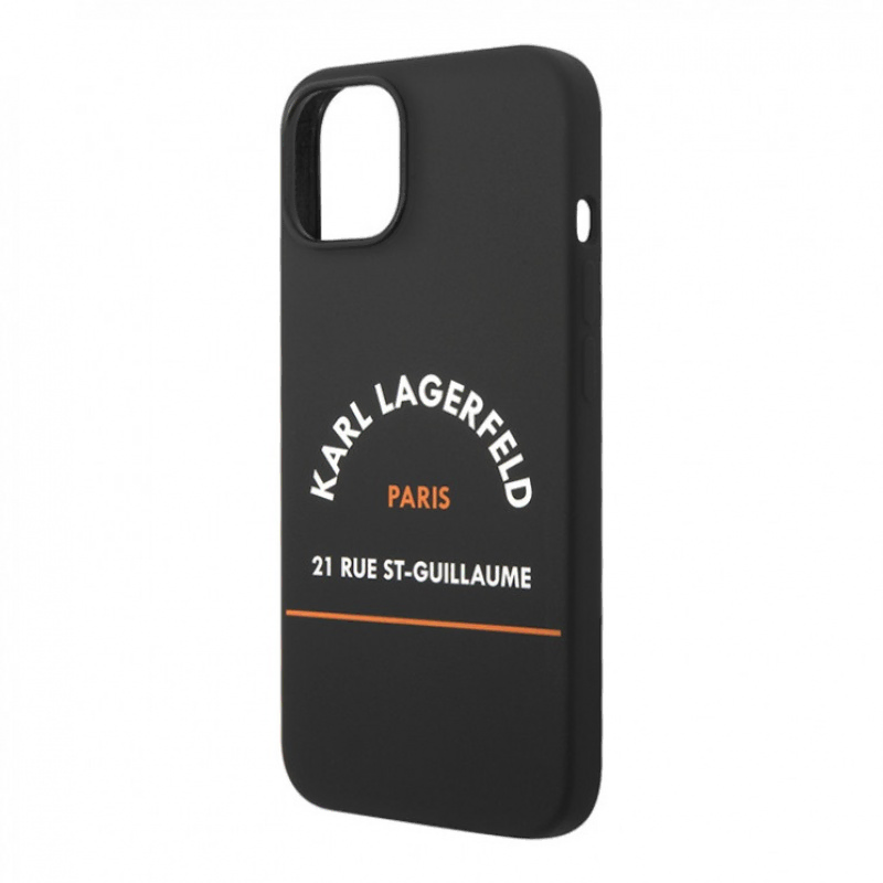Lagerfeld для iPhone 13 чехол Liquid silicone RSG logo Hard Black