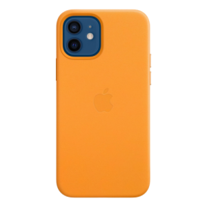 Чехол Apple iPhone 12 mini Leather Case MagSafe (Золотой апельсин)
