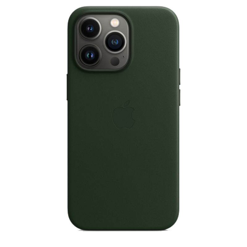 Чехол Apple iPhone 13 Pro Leather Case MagSafe (Зелёная секвойя)